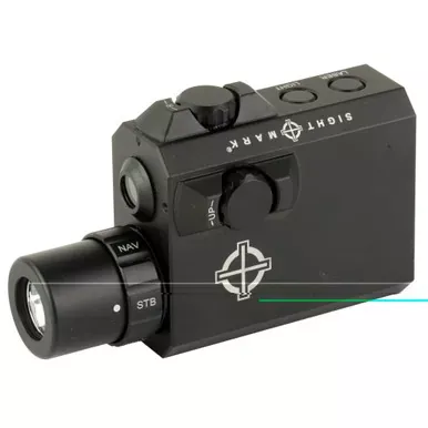 Sightmark LoPro Compact Flashlight, Integral Green Laser, Picatinny Attachment, Matte Finish, Black, Includes Pressure Pad SM25012