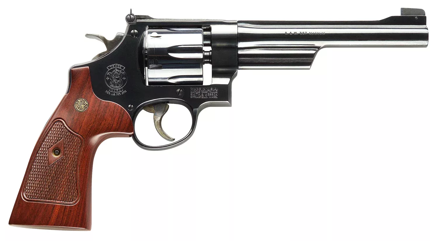 Smith & Wesson 150341 Model 27 Classic 357 Mag or 38 S&W Spl +P Blued Carbon Steel 6.50" Barrel, 6rdCylinder & N-Frame, Checkered Square Butt Walnut Grip