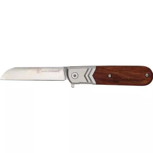 Smith & Wesson Executive Spring Assist Barlow Knife 2 3/4" Blade Wood Handle