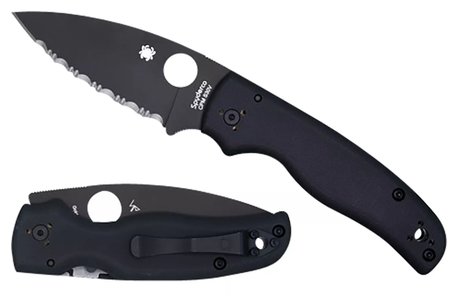 Spyderco C229GPBK Shaman3.58″ Folding Plain Black DLC CPM S30V SS Blade/Black Textured G10 Handle Includes Pocket Clip