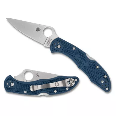 Spyderco Delica 4 - Folding Knife, Plain, 2.9", Silver