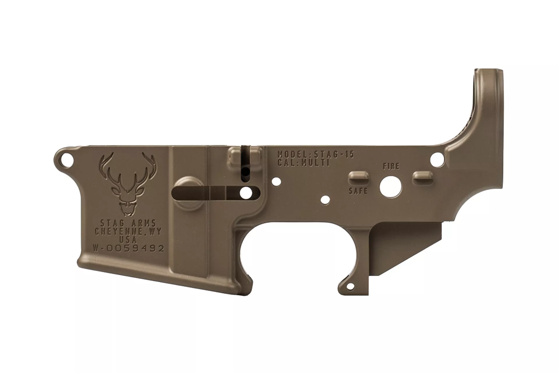Stag 15 Stripped Lower Receiver – Kodiak Brown Anodized – WY Variance – STAG301134