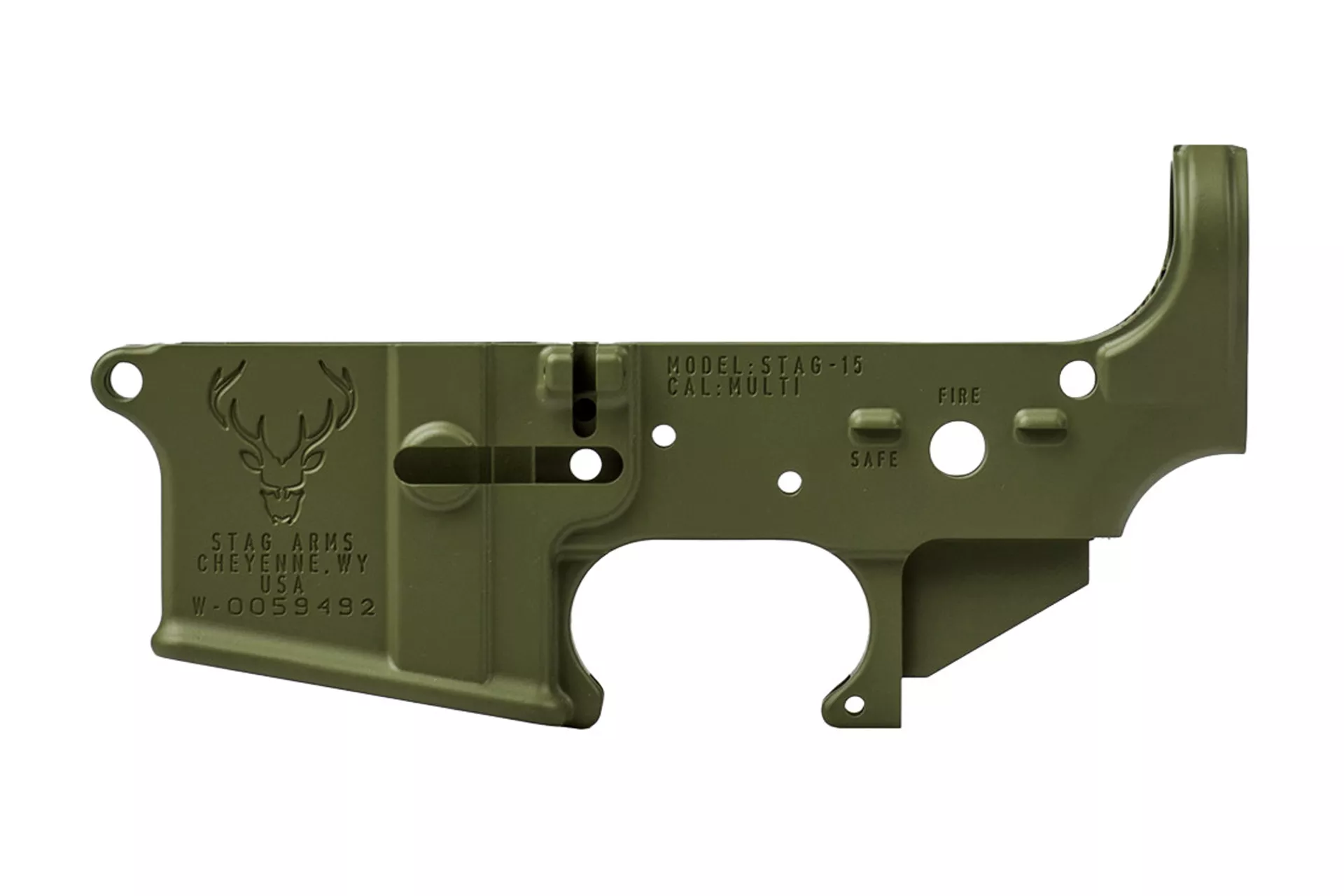 Stag 15 Stripped Lower Receiver – OD Green Anodized – WY Variance – STAG301131