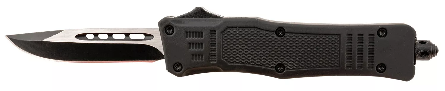 Steel River Knives MT616BDP SpartanMini 2.75" OTF Drop Point Plain Black/Silver 440C SS Blade/ 4.25" Black Aluminum Zinc Alloy Handle