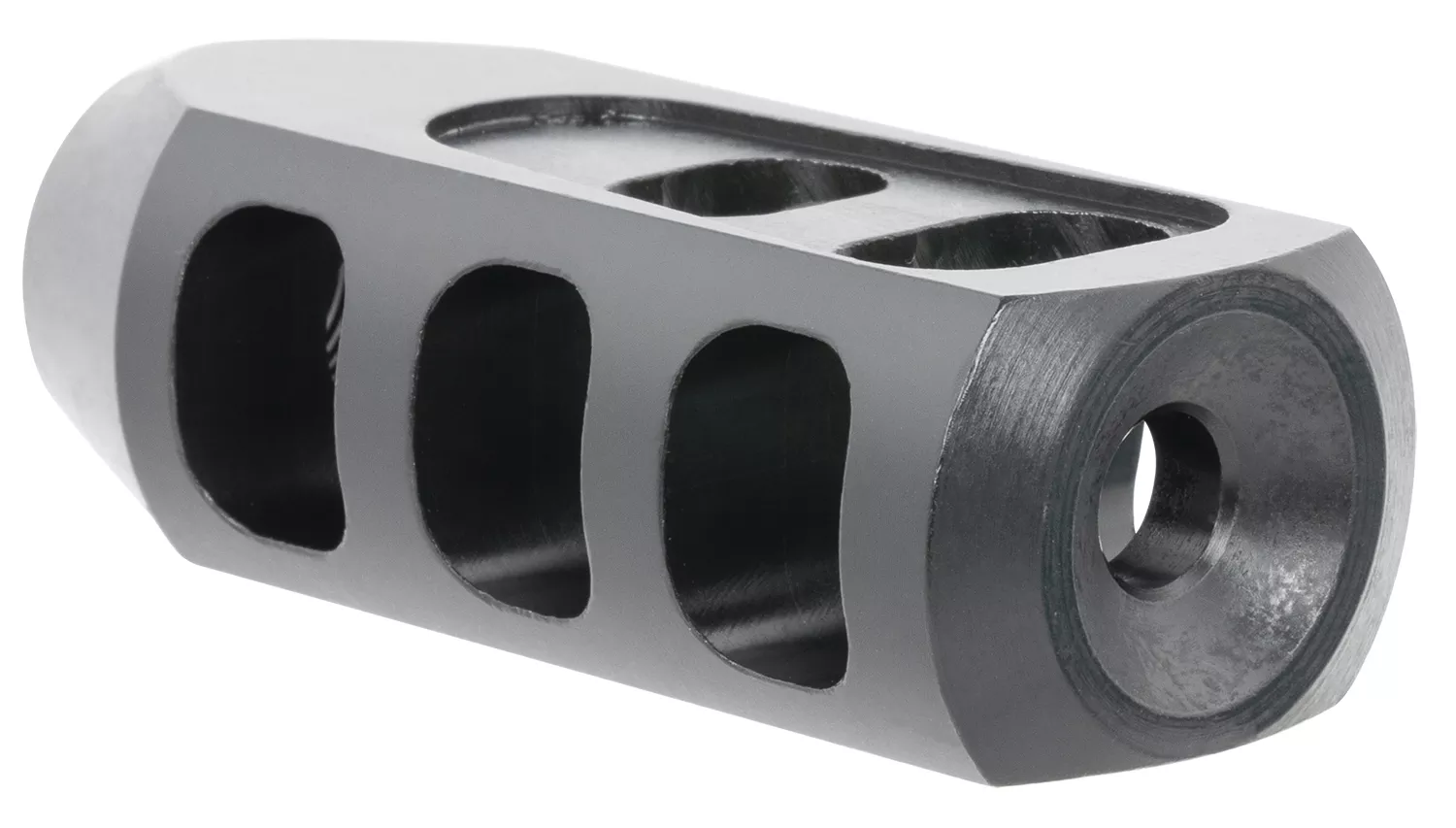 TacFireTanker Muzzle BrakeBlack Oxide Steel with 1/2"-28 tpi Threads 2.76" OAL 1.37" Diameter for 5.56x45mm NATO