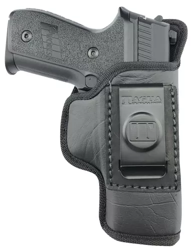 Tagua TWHSDCML The Weightless 4-in-1 IWB/OWB Black Ecoleather Belt Clip Fits Med/Lg Semi-Auto Right Hand