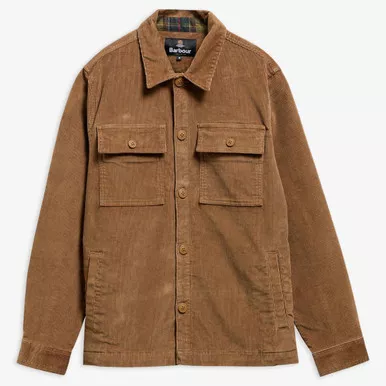 Tartan Trim Cord Overshirt