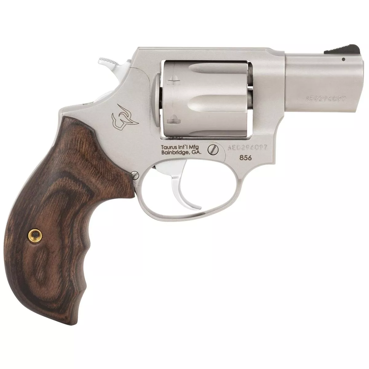 Taurus 856 Handgun .38 Spl 6rd Capacity 2″ Barrel Matte Stainless Steel Finish Smooth Walnut Grips