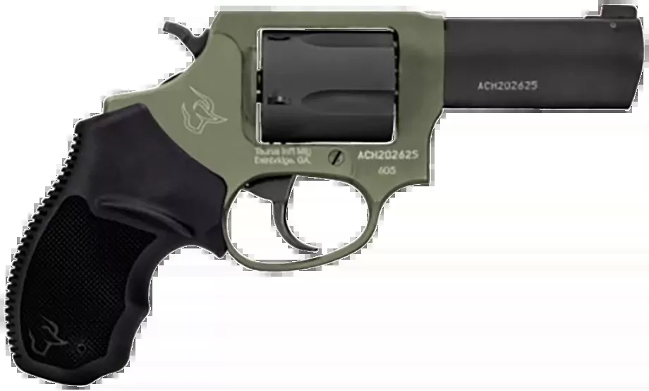 Taurus Defender 605 .357 Mag/.38 Special Revolver, Sniper Green Frame, 3" Barrel