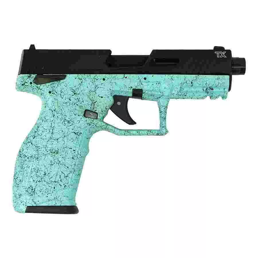 Taurus TX22 Gen 2 Handgun .22 LR 10rd Magazines (2) 4.16″ Barrel Cyan Splatter Grip Black Slide