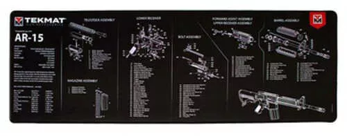 TekMat Ultra Mat, AR-10, Cleaning Mat, Thermoplastic Surface Protects Gun From Scratching, 1/4" Thick, 15"x44", Tube Packaging, Black TEK-R44-AR10