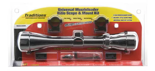 Traditions A1171 Muzzleloader Scope Pack 39x 40mm Duplex Reticle Matte Black Includes Medium Rings2 Piece Base UPC: 040589015484