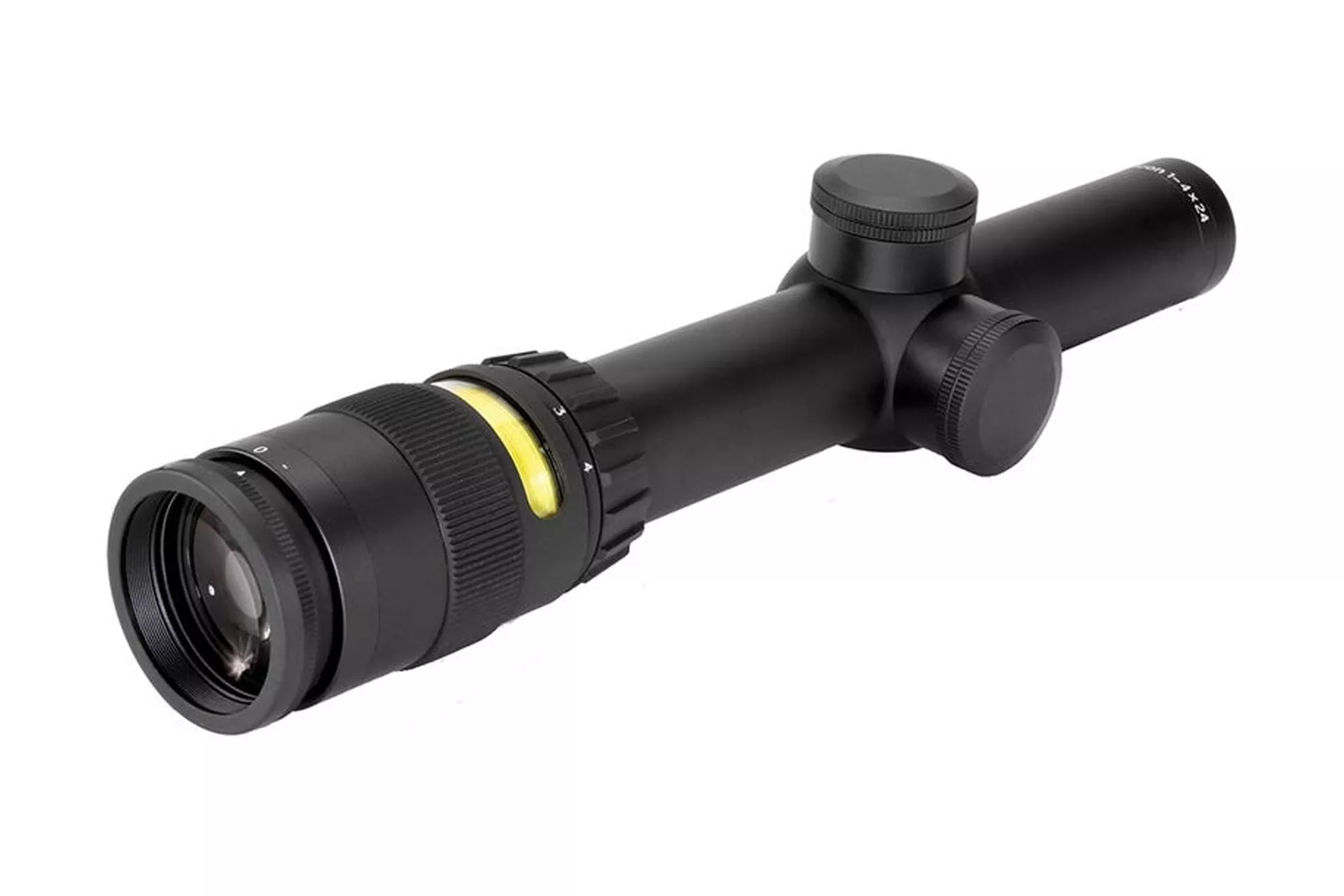 Trijicon 200071 AccuPoint 1-4×24 30mm SFP Amber Dot Riflescope – STD Crosshair w/ Amber Dot – 200070