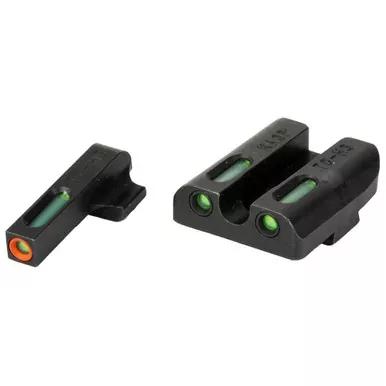 Truglo TFX Pro Square Front/U-Notch Rear Tritium/Fiber Optic Sight, Front Sight Color – Green W/Orange Outline, Rear Sight Color Green, Fits Century Arms Canik TP9 – TG13KS1PC