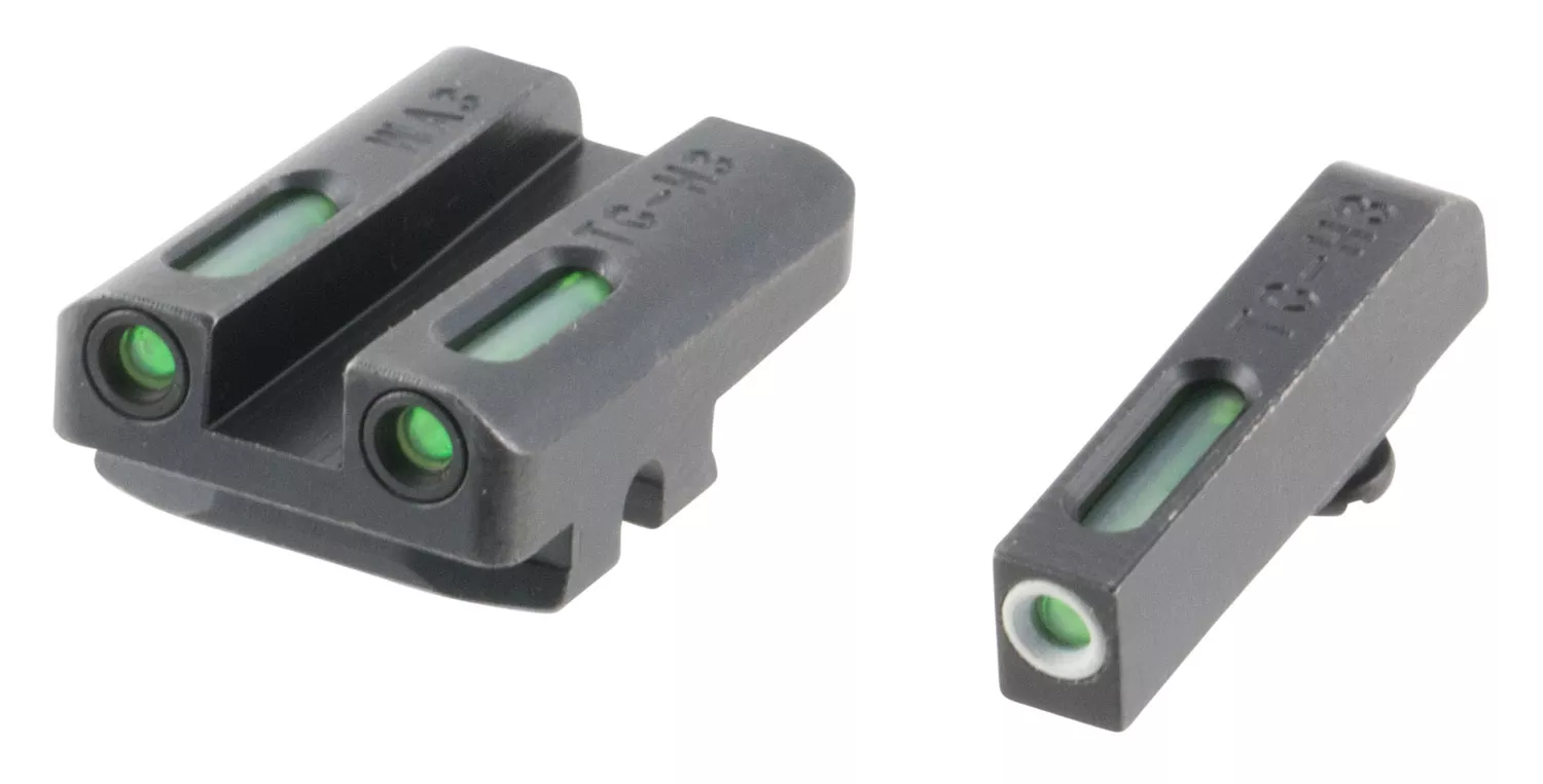TruGlo TG13WA3A TFXBlack | Green Tritium & Fiber Optic White Outline Front Sight Green Tritium & Fiber Optic Rear Sight