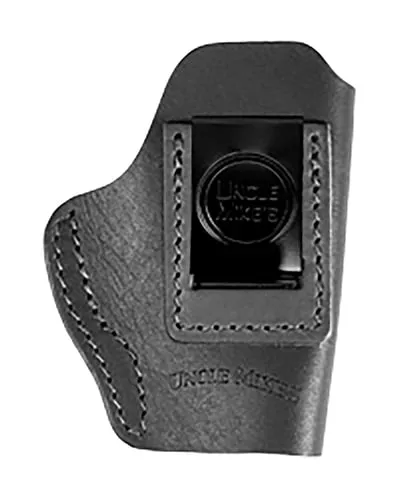 Uncle Mikes-leather(1791) UMIWB1MBLA Inside the WaistbandIWB Size 01 Matte Black Leather Belt Clip Fits Walther PPK Right Hand