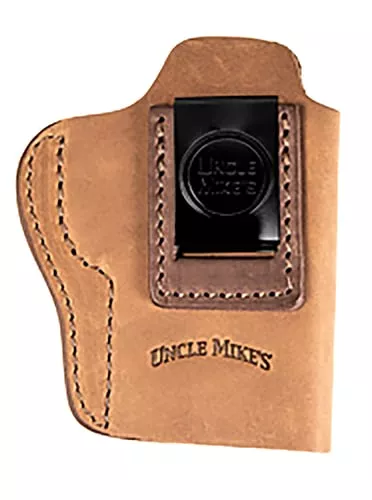 Uncle Mikes-leather(1791) UMIWB4BRWA Inside the WaistbandIWB, Size 04, Brown Leather, Compatible w/Glock 17/19, Belt Clip Mount, Right Hand