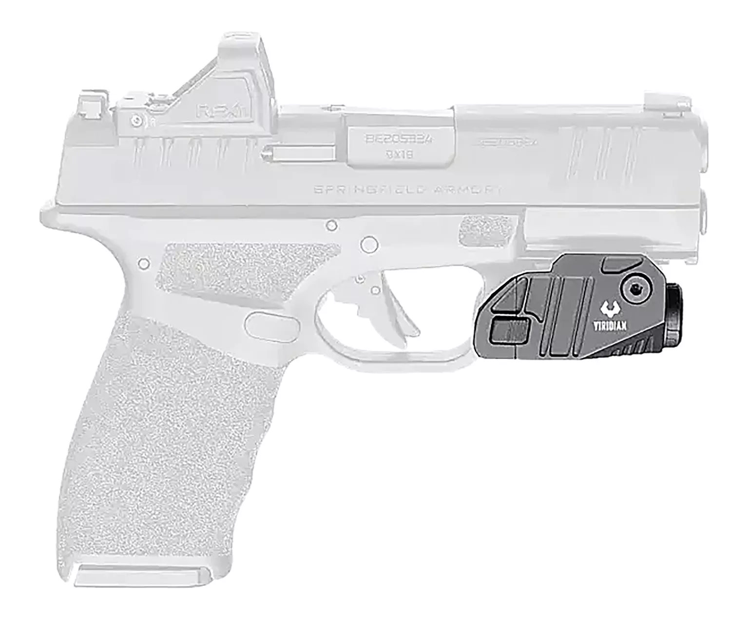 Viridian 9300048 CTL Custom for Springfield Hellcat ProBlack Anodized 525 Lumens White LED
