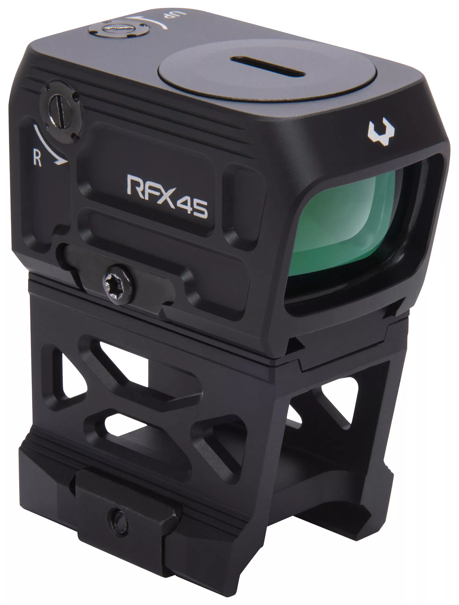 Viridian 9810052 RFX45 Pro Black Anodized 1 x 24 mm x 15.5 mm 5 MOA Green Dot ACRO/RMR/Glock MOS/Picatinny Mounts