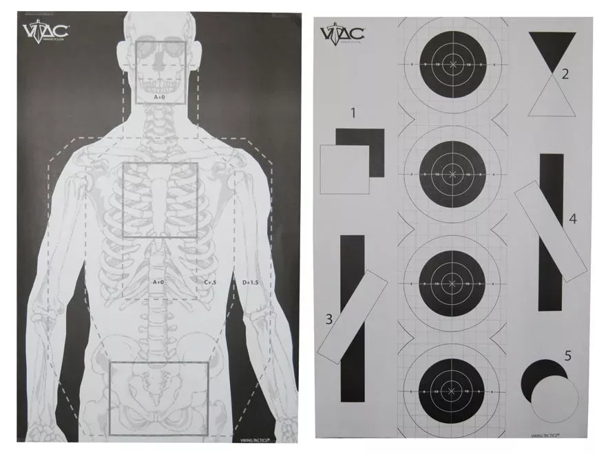 VTAC Double Sided Target Paper Black/White 100PK