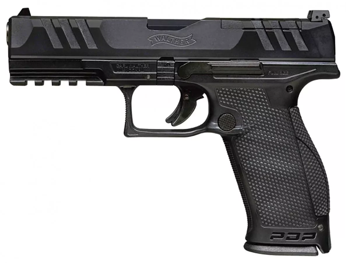 Walther Arms 2851237 PDP Optic Ready 9mm Luger 4" Barrel 18+1, Polymer Frame With Picatinny Acc. Rail, Optic Cut Super Terrain Serrated Steel Slide, Performance Duty Trigger, Manual Safety