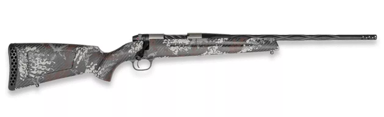 Weatherby MBP01N280AR3B Mark V Capra 280 Ackley Improved 2+1 17″ Graphite Black Cerakote Fluted Threaded Barrel, Titanium Drilled & Tapped Receiver, Exposed Carbon w/Gray, White & Rust Sponge Accents