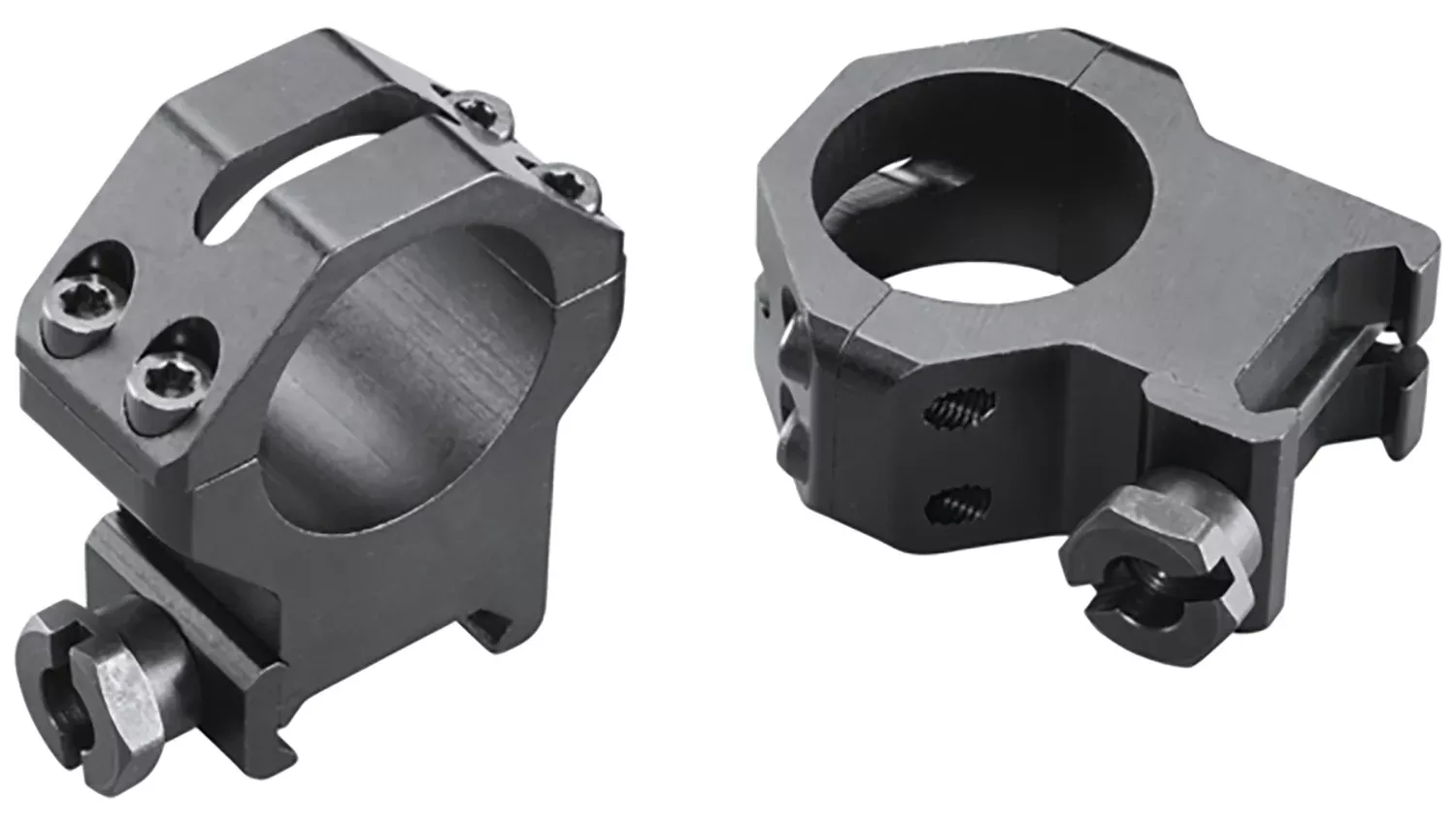 Weaver Mounts 48362 Four-Hole Skeleton RingsMatte Black 1" Extra High