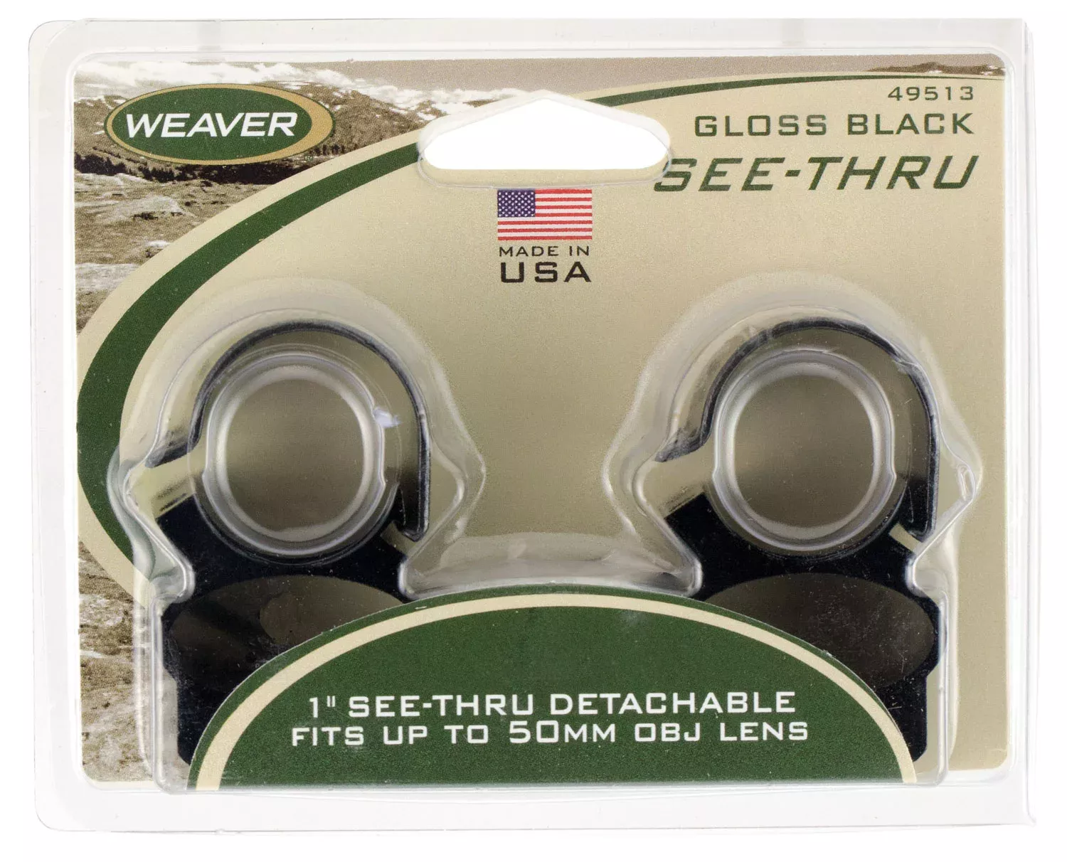 Weaver Mounts 49513 See-Thru DetachableBlack Gloss 1"