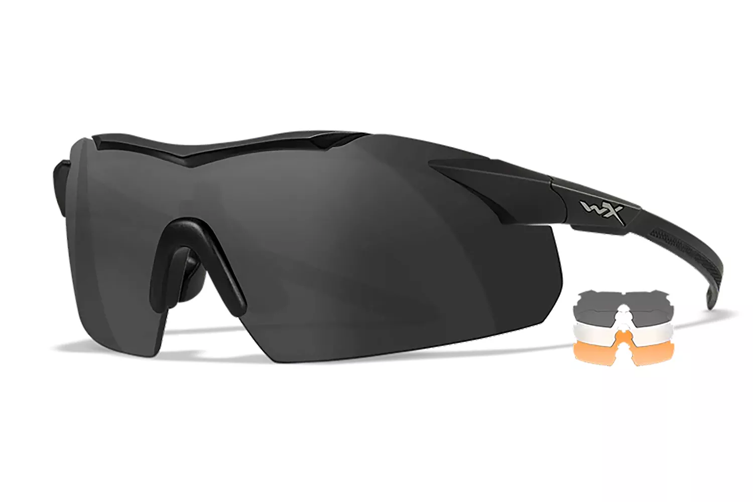 Wiley X 3552 VaporComm Temples Smoke Gray/Clear/Light Rust Lens Polycarbonate Matte Black Frame