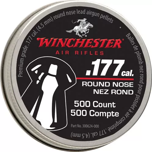 Winchester .177 RN Pellet 500 Count Tin 6 Pack Case