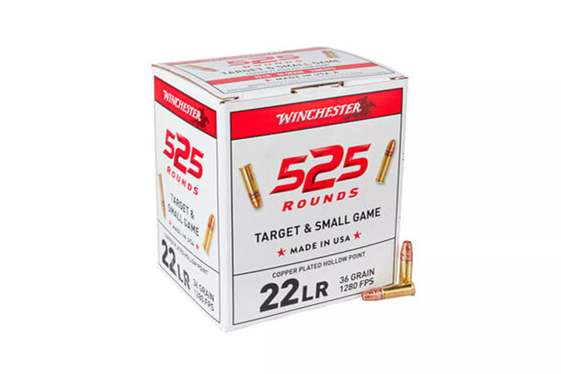 Winchester .22 Long Rifle 36gr CPHP Rimfire Ammo – 525 round box – 22LR525HP