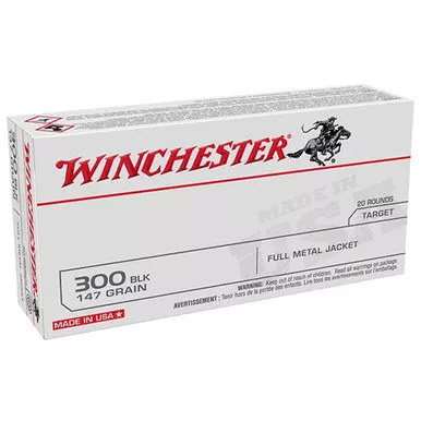 Winchester 300 Blackout 147gr FMJ Target USA300B147