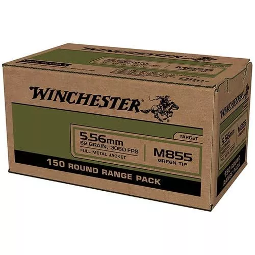 Winchester 5.56 62GR M855 150RD Rifle Ammo – 150 Rounds – USA855L1W