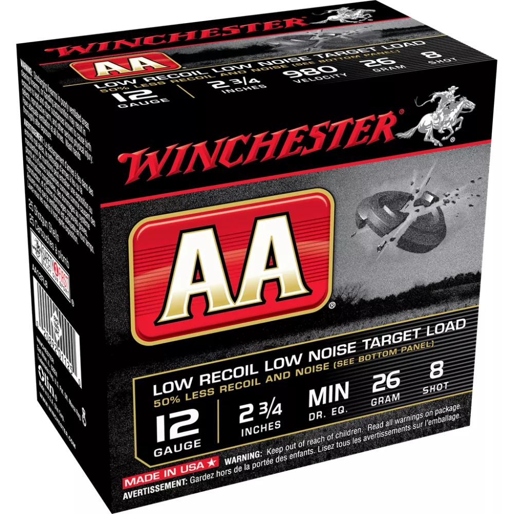 Winchester AA Target 12 ga 2-3/4" 2-1/2 dr 9/10 oz #8- 25/ct