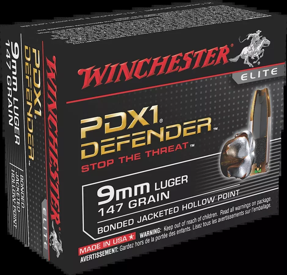 Winchester Ammo S9MMPDB1 Defender 9mmLuger 147gr Bonded Jacket Hollow Point 20 Per Box/10 Case