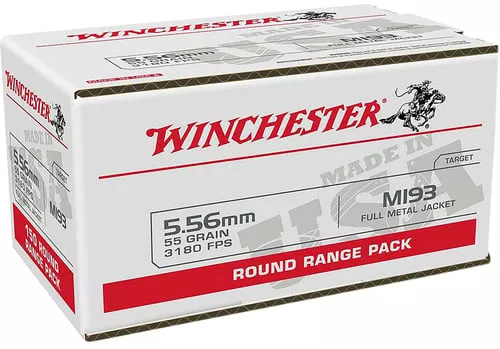 Winchester Ammo WM193100 5.56mm 55gr Full Metal Jacket 100 Per Box/10 Case
