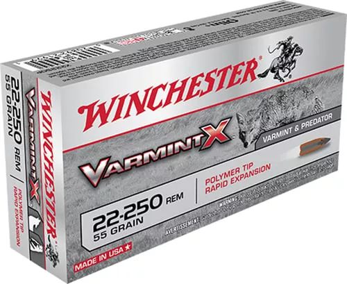 Winchester Ammo X22250P Varmint X22-250Rem 55gr Polymer Tip Rapid Expansion 20 Per Box/10 Case
