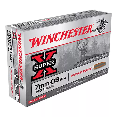 Winchester Ammo X708BP Power Max Bonded7mm-08 Rem 140 gr 2800 fps Bonded Rapid Expansion PHP 20 Bx/10 Cs