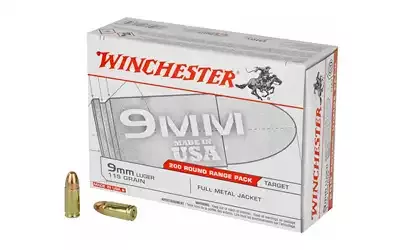 Winchester Ammunition 9mm 115gr FMJ 200 Round Box