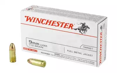 Winchester Ammunition 9mm 115gr FMJ 50 Round Box