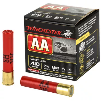 Winchester Ammunition AA Target Load, 410 Bore, 2.5", #9, .5 oz, Shotshell, 25 Round Box AA419
