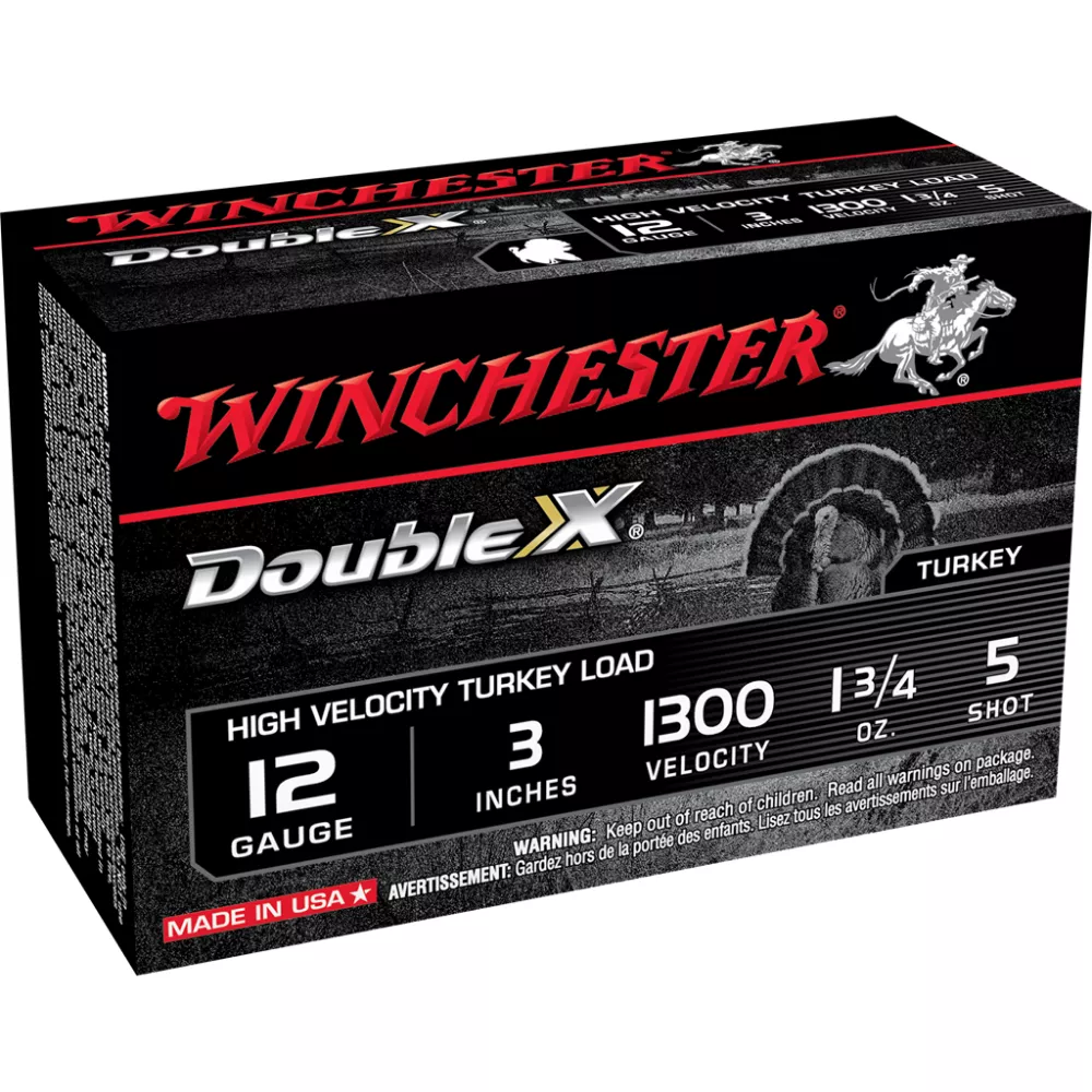 Winchester Double X Turkey Load Shotshells 12 ga 3″ MAX 1-3/4 oz #5 1300 fps 10/ct