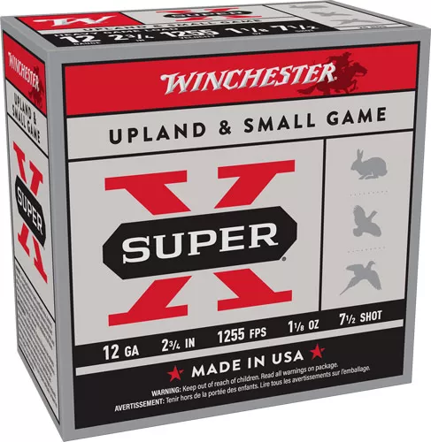 WINCHESTER SUPER-X 12GA 2.75″ – 1-1/8OZ #7.5 1255FPS 250R CASE