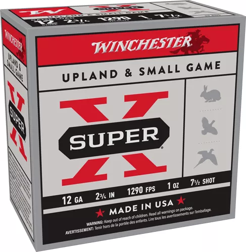 WINCHESTER SUPER-X 12GA 2.75″ – 1OZ #7.5 1290FPS 250RD CASE