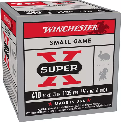 WINCHESTER SUPER-X 410 3″ – 11/16OZ #6 25RD 10BX/CS