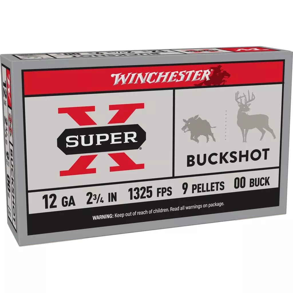 Winchester Super-X Buckshot Shotshells 12 ga 2-3/4″ 1325 fps #00 5/ct