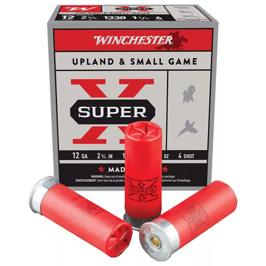 Winchester Super-X High-Brass Shotshells 12 ga 2-3/4″ 1-1/4 oz 1330 fps #4 25/ct