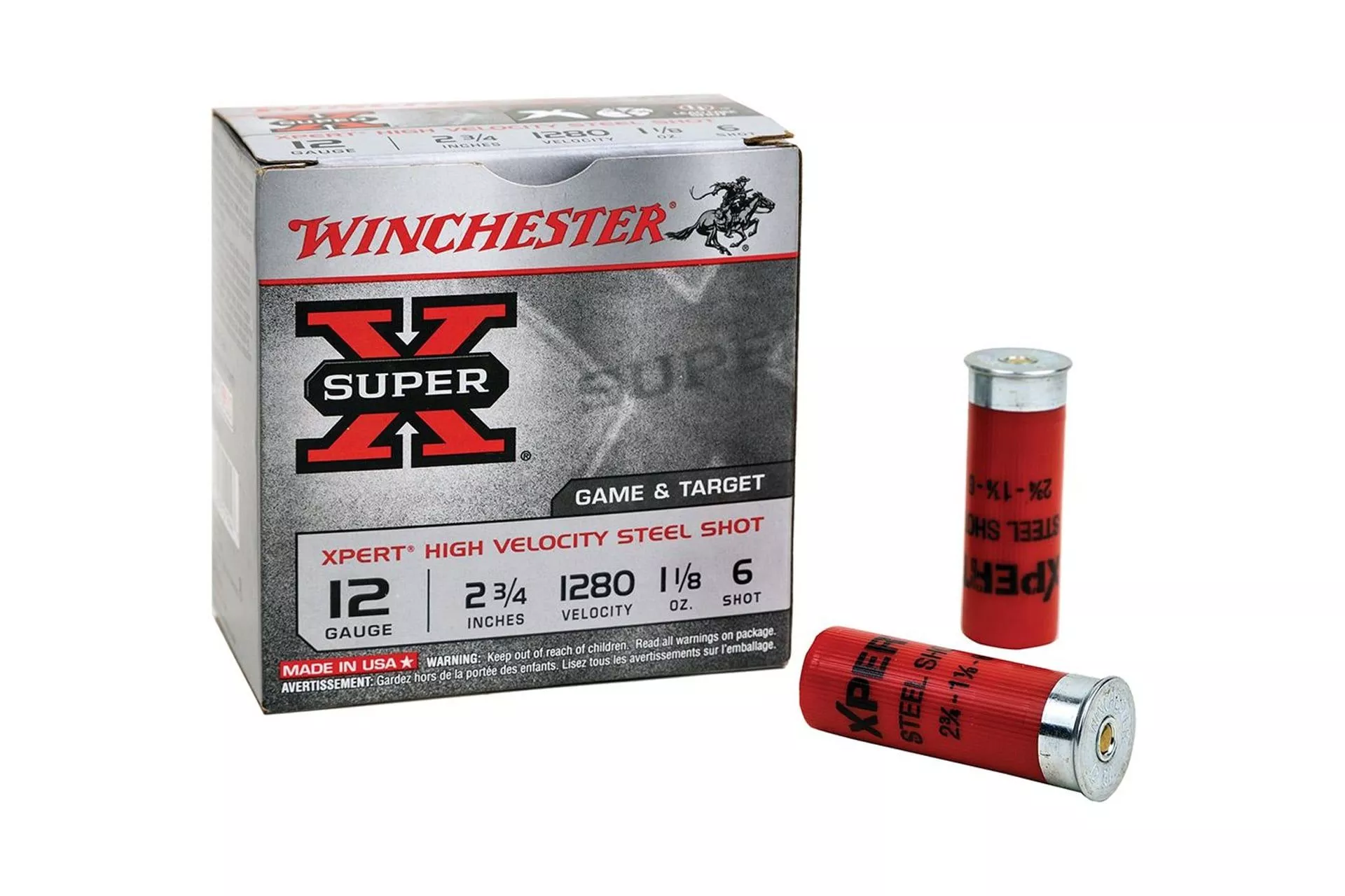 Winchester Super-X Steel Shot 28 Gauge 2.75″ 5/8oz #6 Ammo Shotgun Ammo – 25 Rounds – WE28GT6