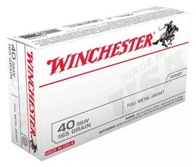 WINCHESTER USA 40 SW 165GR FMJ - TRUNCATED CONE 50RD 10BX/CS