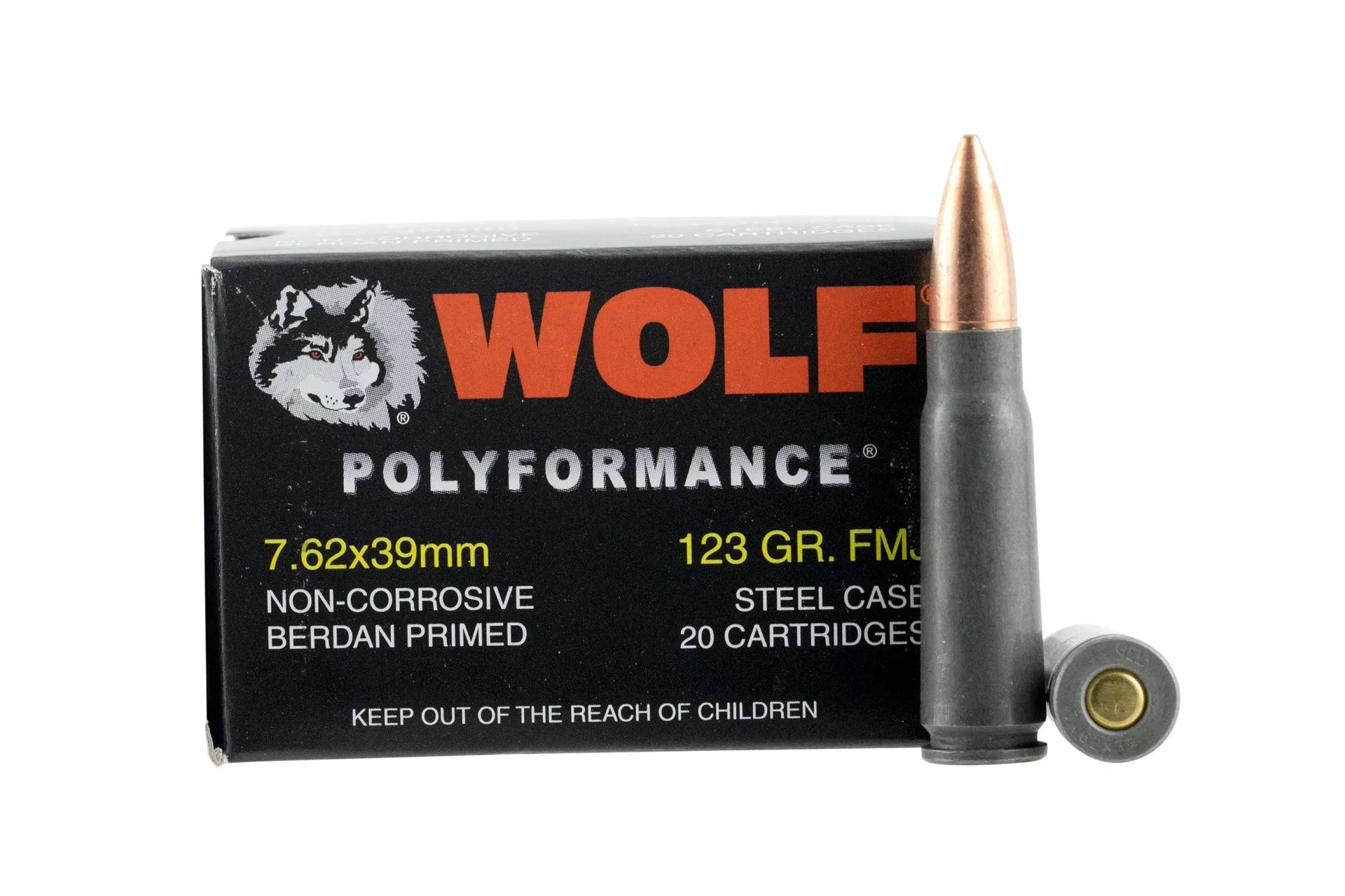 Wolf Performance 7.62×39 123 Grain Bi-Metal FMJ Steel Case Ammo Rifle Ammo – 1000 Rounds – AMM-597-023-20
